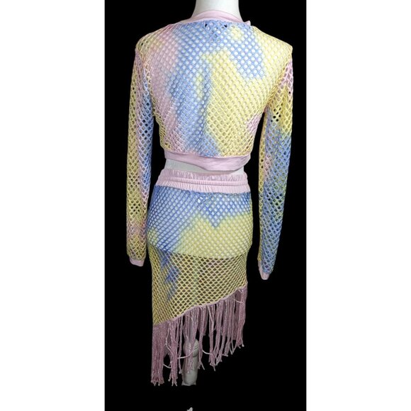 InGear Resort Mermaidcore Pastel Rainbow Two Piece Swim Cover Up - Picture 2 of 10